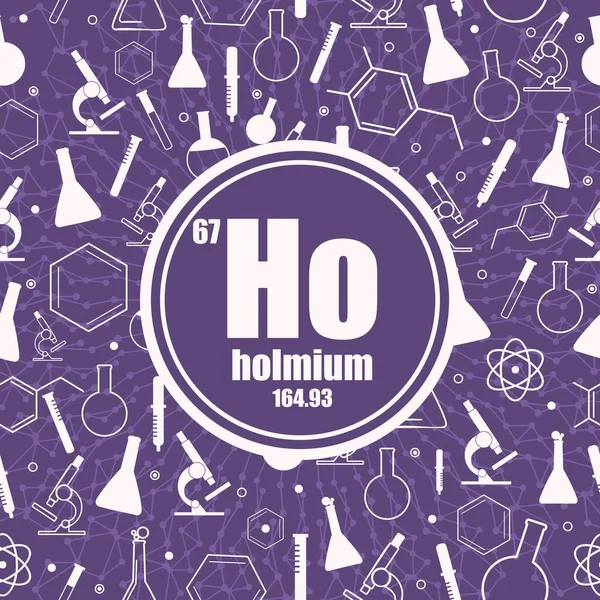 Holmium kémiai elem. A periódusos rendszer fogalma. — Stock Vector