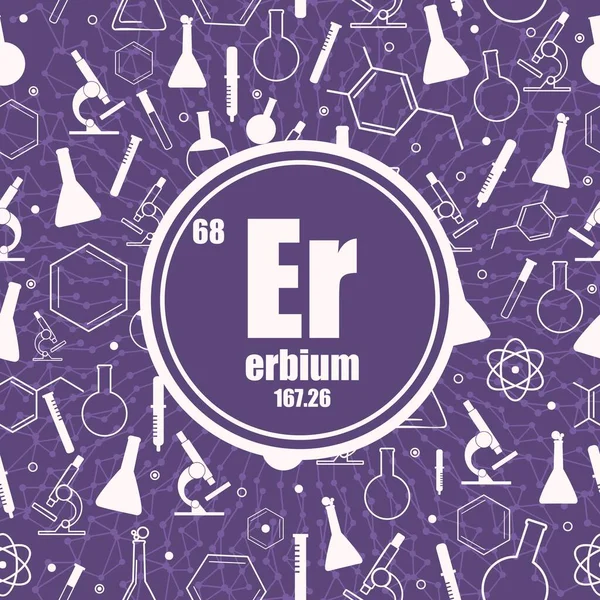 Élément chimique de l'erbium. Concept de tableau périodique. — Image vectorielle