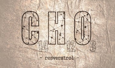 Resveratrol formülü. İlaç ve eczane kavramı