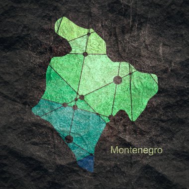 Karadağ haritası. Seyahat ve coğrafya kavramı.