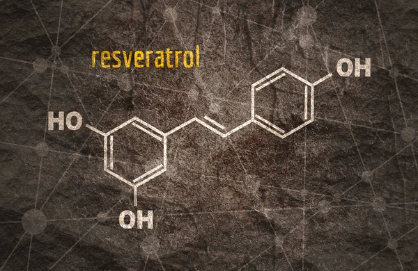 Formula of Resveratrol. Concept of medicine and pharmacy — Stock Photo, Image