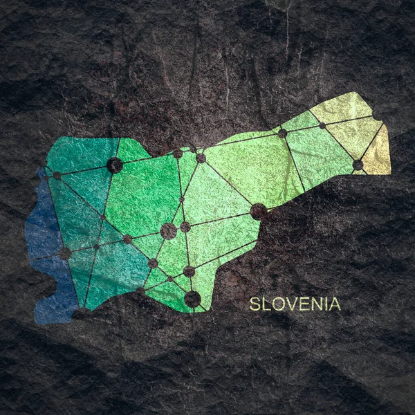 Mappa della Slovenia. Concetto di viaggio e geografia. — Foto Stock