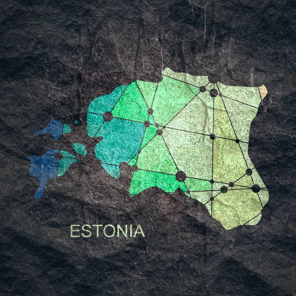 Mappa di Estonia. Concetto di viaggio e geografia. — Foto Stock