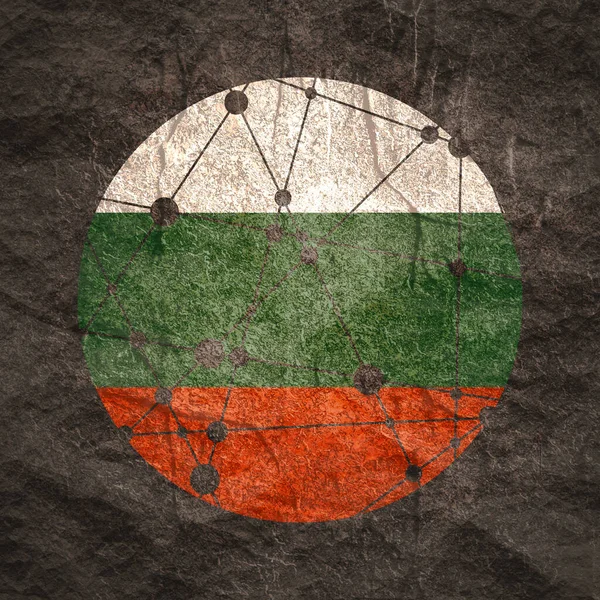 Koncept vlajky Bulharska. Kamenný materiál grunge textury — Stock fotografie
