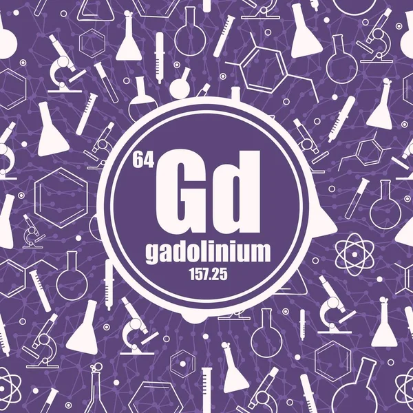 Kemiskt ämne av gadolinium. Begreppet periodisk tabell. — Stock vektor