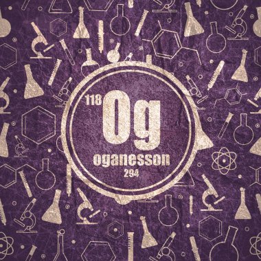 Oganesson kimyasal elementi. Taş malzemesi grunge dokusu