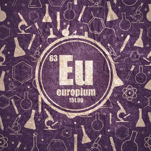 Elemento chimico Europium. Concetto di tavola periodica. — Foto Stock
