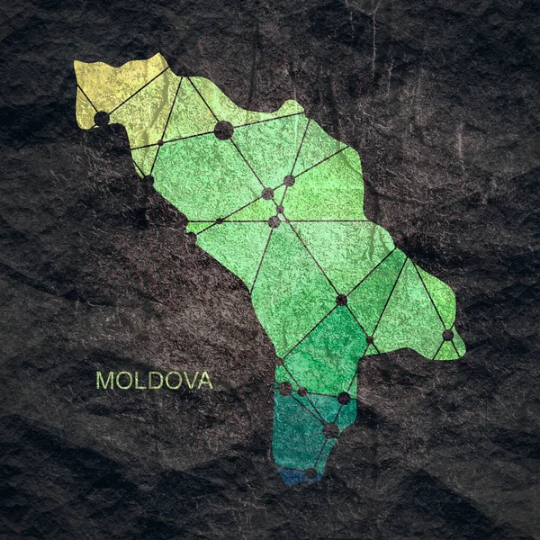 Mapa Moldavska. Koncept cestování a geografie. — Stock fotografie
