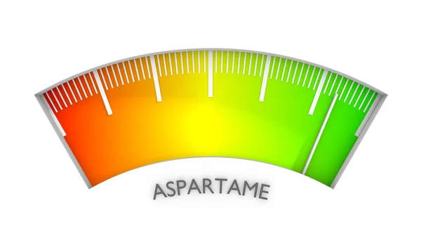 Échelle de niveau aspartame. Concept de médecine et de pharmacie — Photo