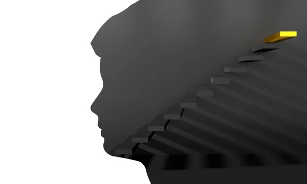 Silhouette eines Männerkopfes und Teil einer Mauer — Stockfoto