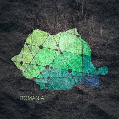 Romanya haritası. Seyahat ve coğrafya kavramı.
