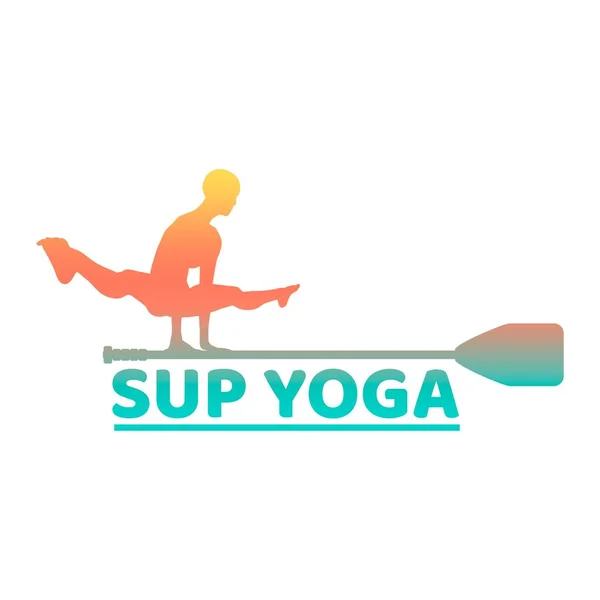 Paddle board yoga meditatie. Gezond levensstijl concept — Stockvector