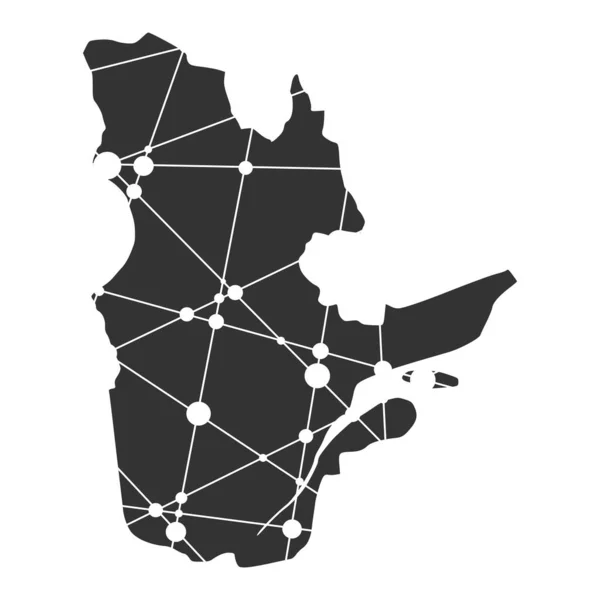 Carte de Québec. Concept de voyage et géographie du Canada. — Image vectorielle