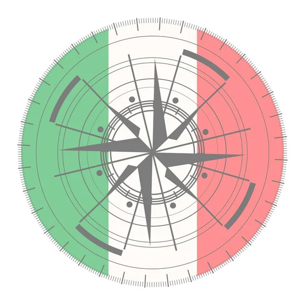 Kompas symbol na geometrii vzoru a národní vlajky — Stockový vektor