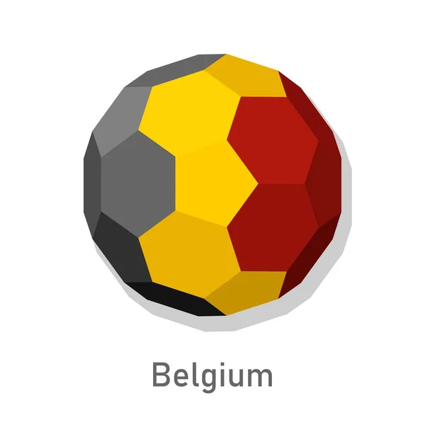 Belçika bayraklı 3D futbol topu. — Stok Vektör