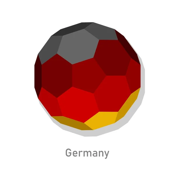 Almanya bayraklı 3D futbol topu. — Stok Vektör