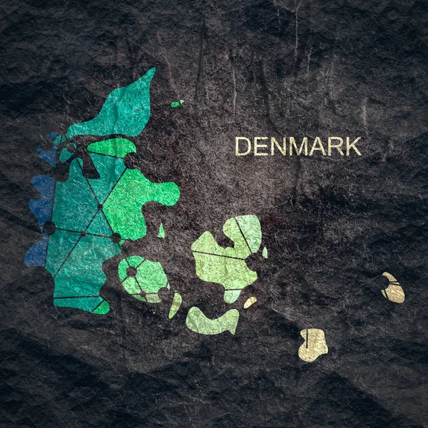 Landkarte von Dänemark. Konzept des Reisens und der Geographie. — Stockfoto