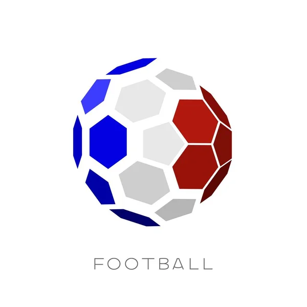 3D futball labda Franciaország csapat zászló. — Stock Vector