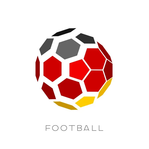 Balón de fútbol 3D con bandera del equipo de Alemania. — Archivo Imágenes Vectoriales