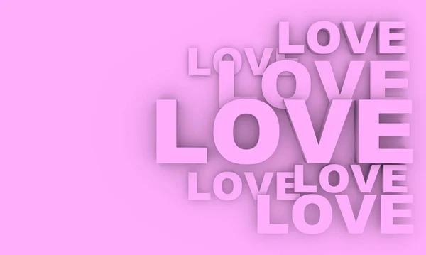 Nuvem de palavras relativas ao amor em pano de fundo rosa — Fotografia de Stock