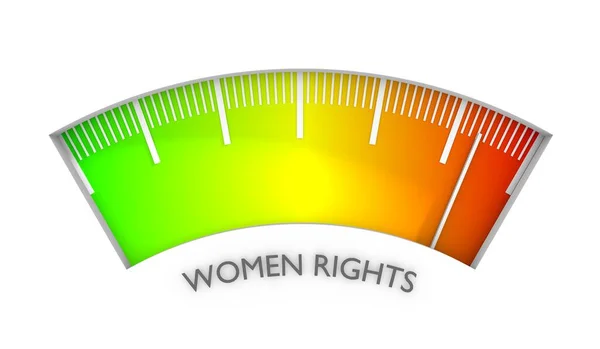 Mätare för kvinnors rättigheter. Feministiskt rörelsebegrepp. 3D-illustration — Stockfoto