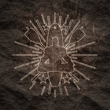 Kürek tahtası yoga meditasyonu. Sağlıklı yaşam tarzı kavramı