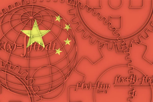 Fond futuriste abstrait et drapeau de la Chine — Photo