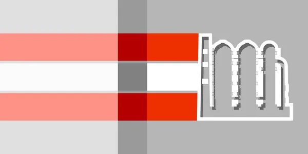 Icona industriale di fabbrica e bandiera dell'Austria — Vettoriale Stock