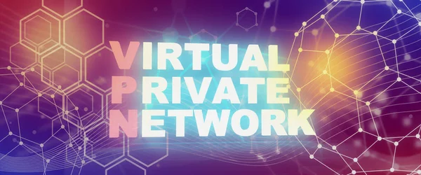 Acronym VPN - Virtual Private Network dengan latar belakang teknologi — Stok Foto