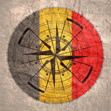 Geometri deseni ve ulusal bayrak üzerindeki pusula sembolü