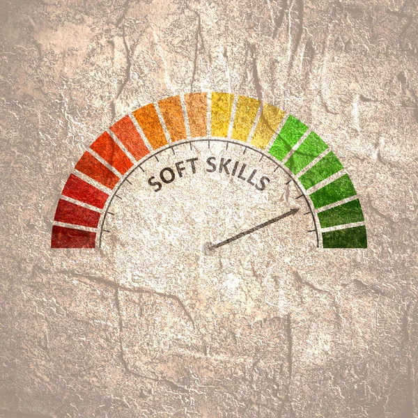 Soft skills level meter. Economy and social concept