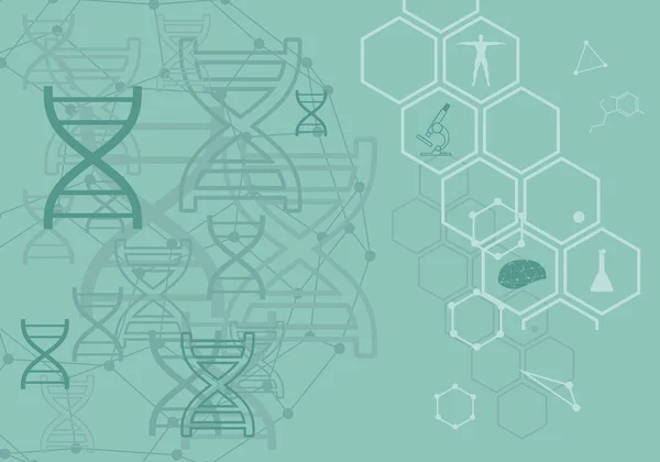 Concept van biochemie met abstract dna-symbool — Stockvector