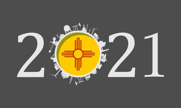 2021 год номер с промышленными иконками около нулевой цифры