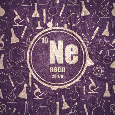 Neon kimyasal element. Taş malzemesi grunge dokusu