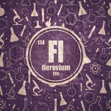 Flerovium kimyasal element. Taş malzemesi grunge dokusu