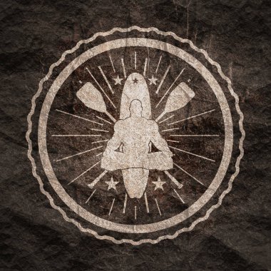 Kürek tahtası yoga meditasyonu. Sağlıklı yaşam tarzı kavramı