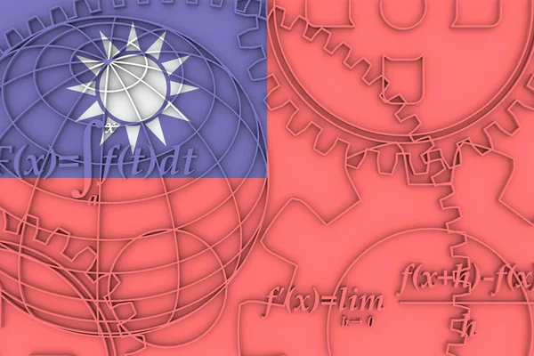 Abstracte futuristische achtergrond en vlag van Taiwan — Stockfoto