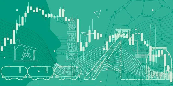 Candlestick fundo bolsa de valores e cabeça de homem —  Vetores de Stock