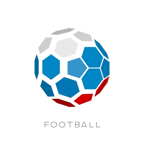 Pelota de fútbol 3D con bandera del equipo de Rusia. — Vector de stock