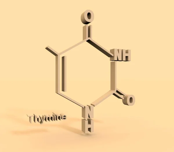 Χημικός συντακτικός τύπος θυμίνης - βάση DNA και RNA αζώτου — Φωτογραφία Αρχείου