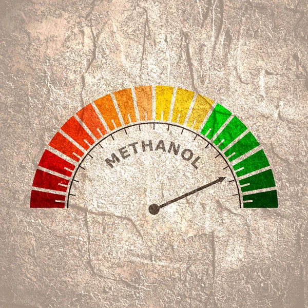 Měřítko hladiny metanolu. Koncept medicíny a farmacie — Stock fotografie