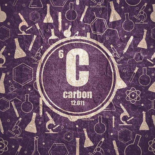 Élément chimique du carbone. Pierre matériau texture grunge — Photo
