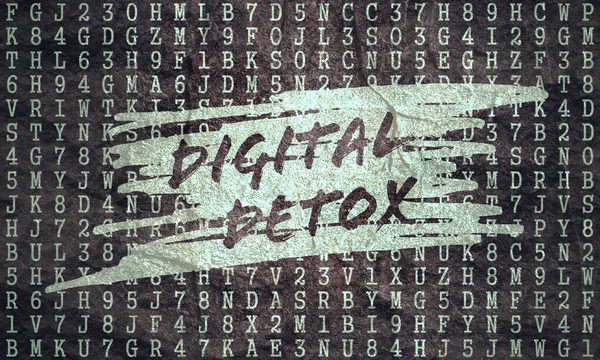 Digitale detox concept illustratie. Verslaving van hulpmiddelen — Stockfoto