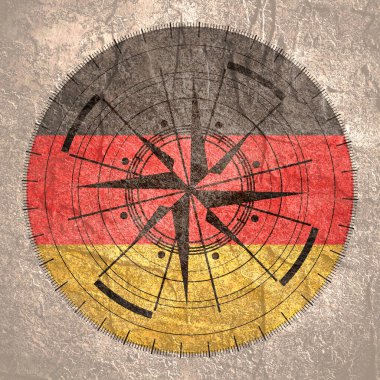 Geometri deseni ve ulusal bayrak üzerindeki pusula sembolü