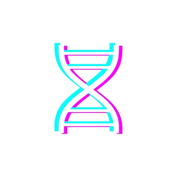 Begreppet biokemi med abstrakt DNA-symbol i förvrängd glitch stil — Stock vektor