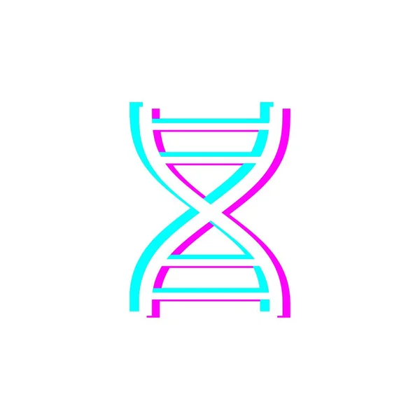 Conceito de bioquímica com símbolo de dna abstrato em estilo de falha distorcida —  Vetores de Stock