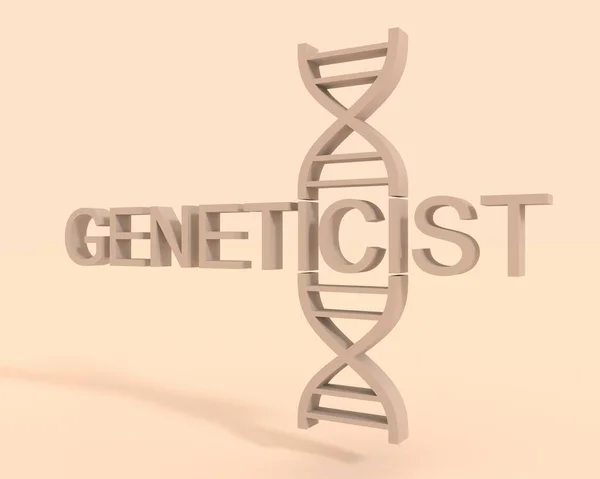 Genetica beroepswoord met abstract dna-symbool — Stockfoto