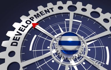 Küresel iş ve ekonomik çözümler kavramı. 3B illüstrasyon