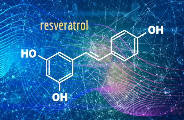 A resveratrol képlete. Az orvostudomány és a gyógyszerészet fogalma — Stock Fotó