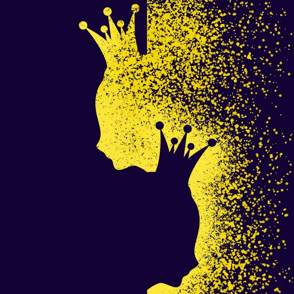 Silhouettes of women heads. Concept of human relationships